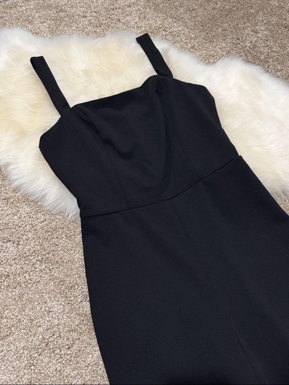 NWOT Crystal Sky Women’s Black Wide-Leg Square-Neck Jumpsuit Size S - Picture 3 of 7